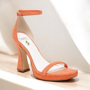 Franco Sarto Orange Ankle Strap Heels